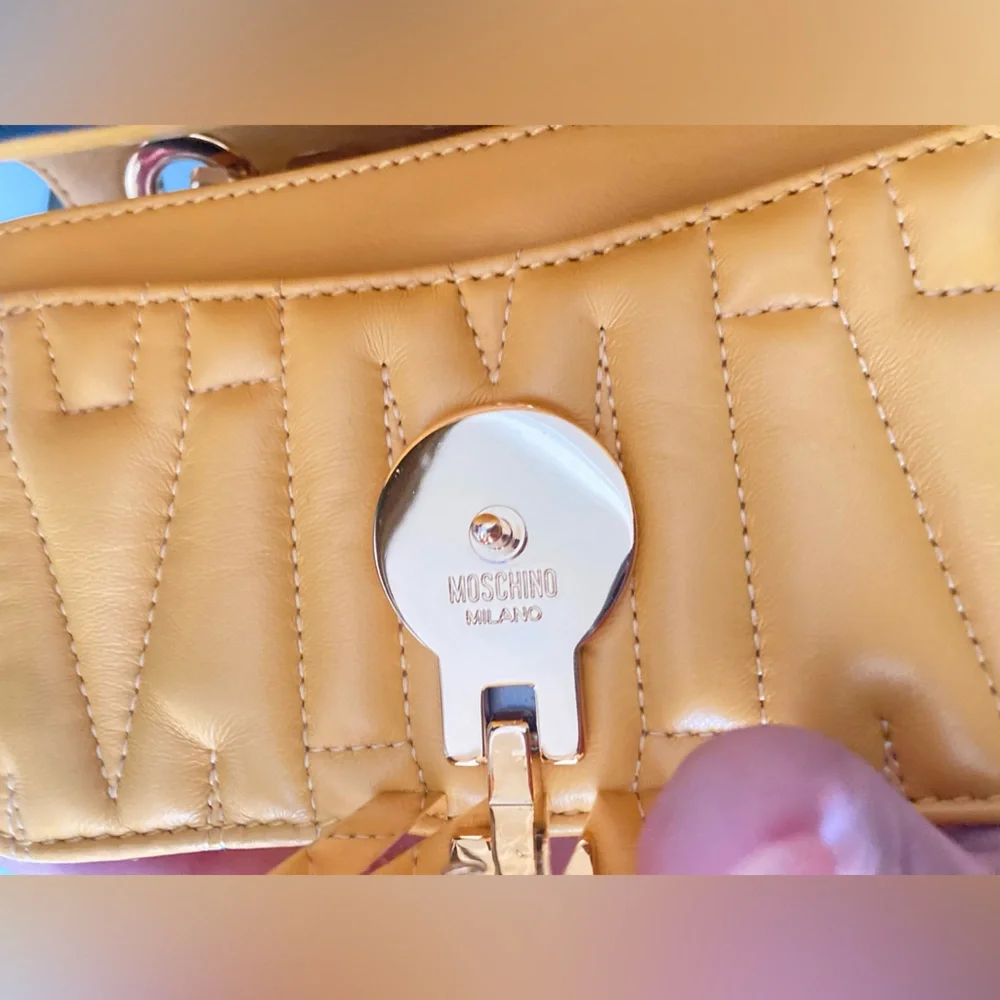 50% off SALE Moschino Mustard Quilted Chain Crossbody Bag - Picture 13 of 13